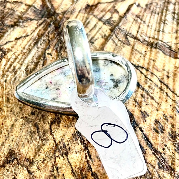 Raindrop K2 Jasper in Azurite Granite Ring Size 8 - Picture 3 of 7